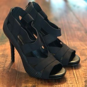 BCBG Bandage Strap Black Snakeskin